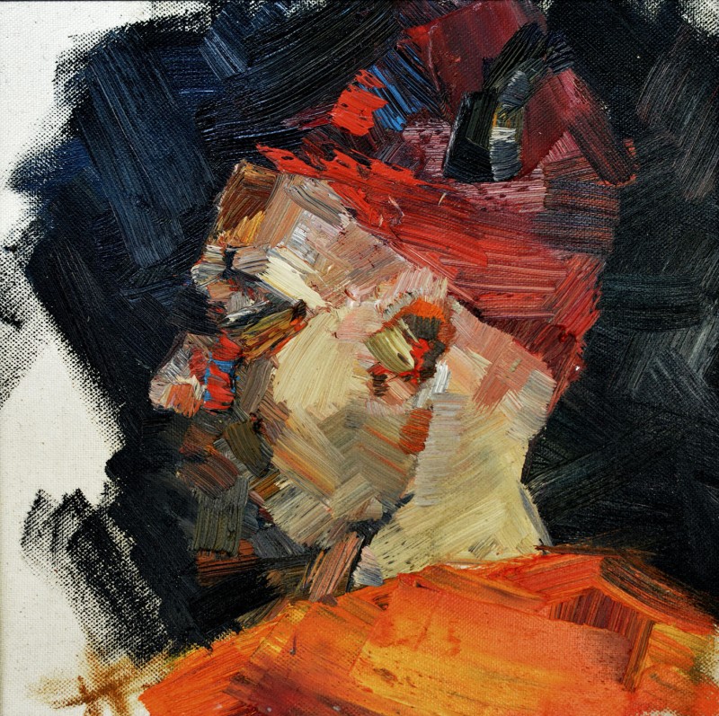 "Studiu. Portret" by Doina Mîndrean, 2016, 300x300mm, ulei pe pânză