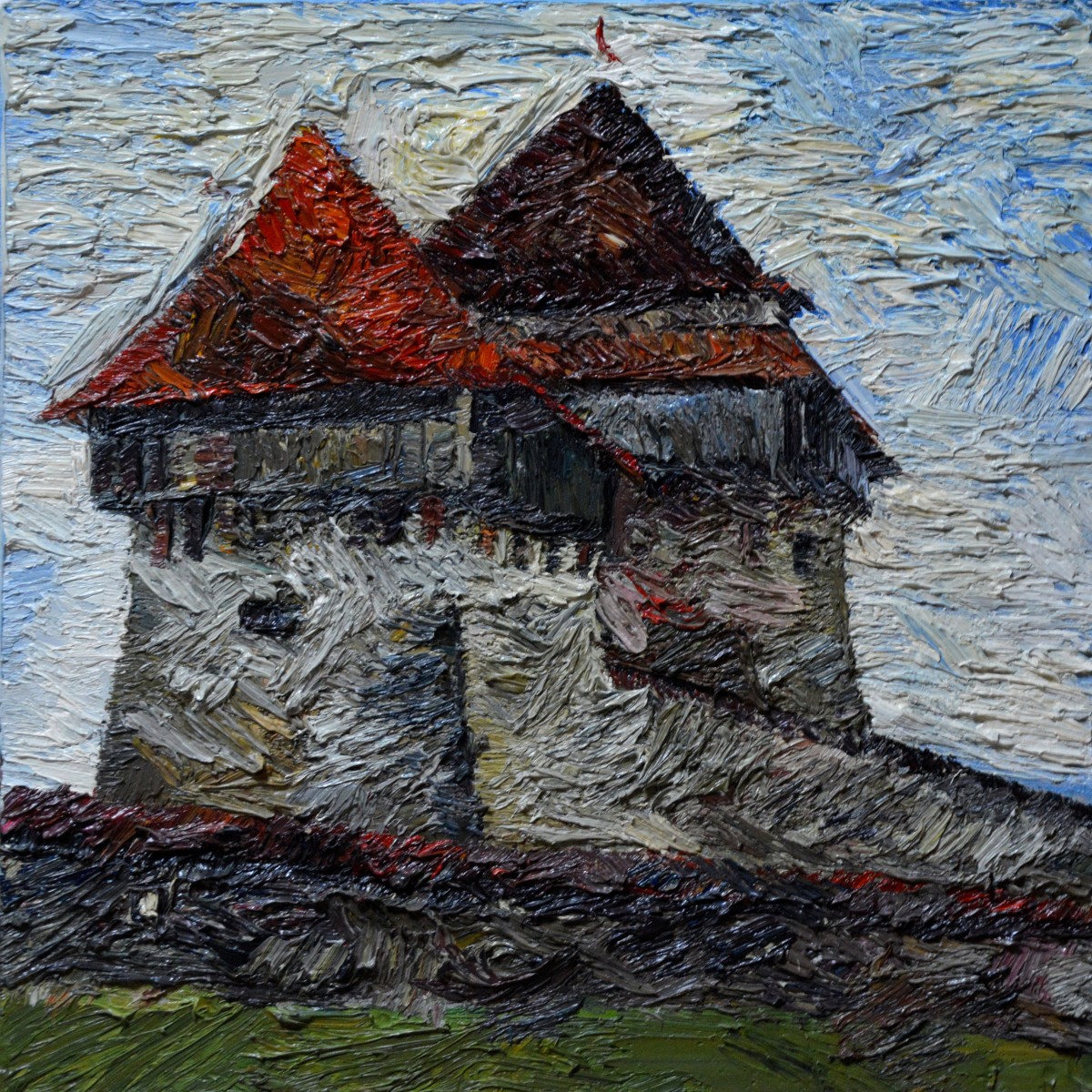 "Viscri" by Vlada Cibuc, 2015, 420x420mm, ulei pe pânză