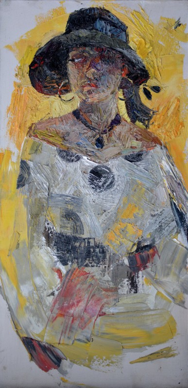 "Painting. Etude. Figure. Long term" by Ștefan Mocanu, 600x300mm, oil on canvas
