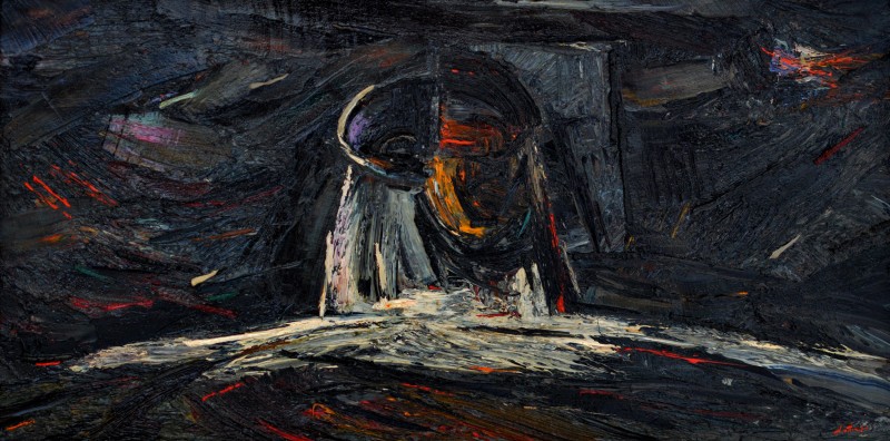 "Ночь (Night)" by Anatol Ghimpu, 2005, 420x840mm, oil on canvas