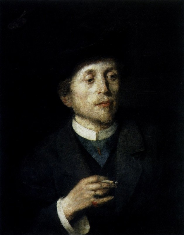"Pictură. Portret" by Anton Ažbe, ulei pe pânză