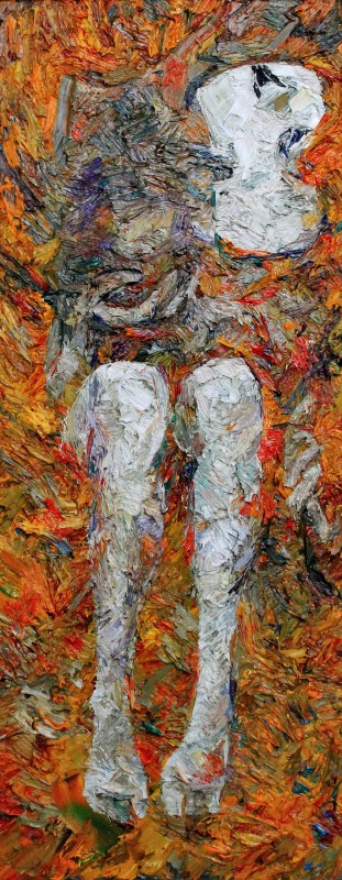 "Compoziție. Teatrul" by Vlada Cibuc, 2015, 1000x400mm, oil on canvas