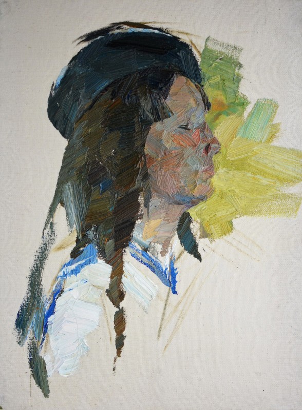 "Studiu. Portret" by Cezar Ciobanu, 2017, 400x300mm, oil on canvas