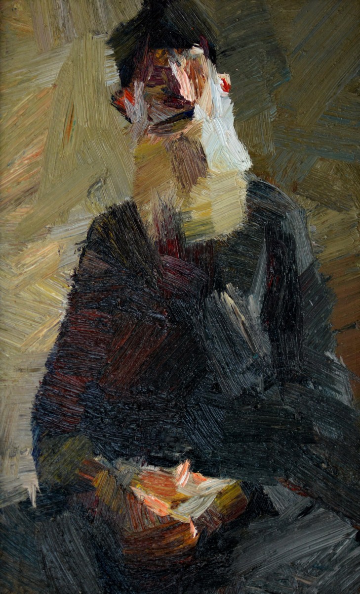 "Живопись. Этюд. Фигура / полуфигура. Продолжительный" by Санда Cебан, 400x250mm, масло / холст