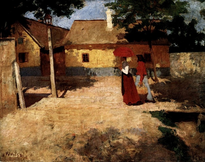 "Pictură. Peisaj. Rural" by Adolf Fényes, ulei pe pânză