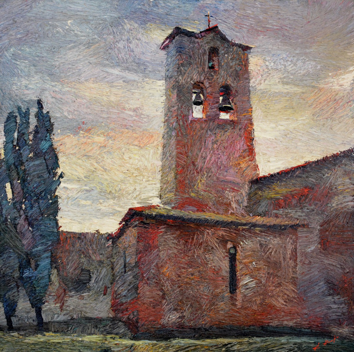 "Certaldo" by Anatol Ghimpu, 2001, 520x520mm, oil on canvas