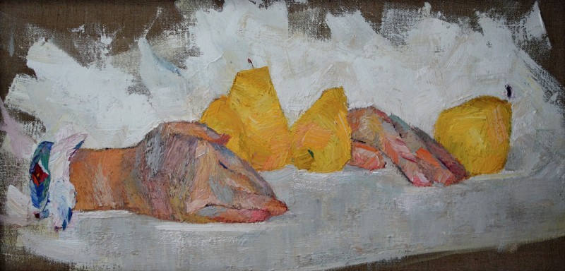 "Painting. Gypsum, head, hands, feet. Still life" by Nicoleta Derivolcov, oil on canvas
