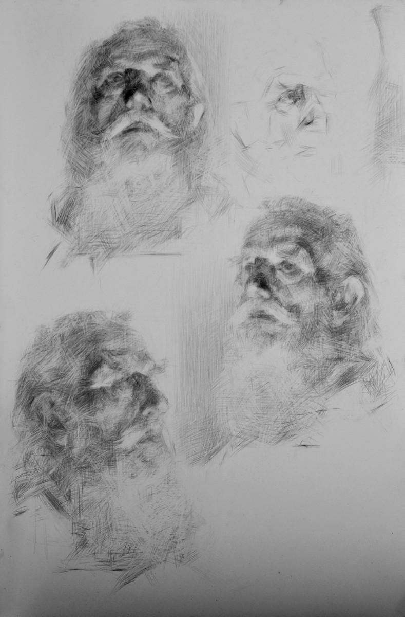 "Drawing. Portrait. Long term" by Eduard Leahu, 700x500mm
