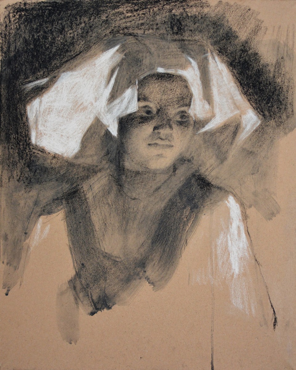 "Drawing. Portrait" by Silviu Arap, 500x400mm, Russian sauce on paper