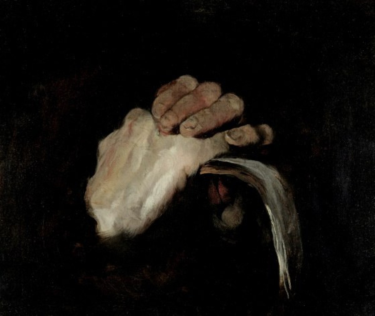 "Painting. Gypsum, head, hands, feet" by Wilhelm Leibl