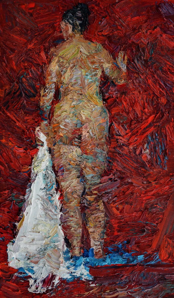 "Studiu. Nud" by Mădălina Casian, 2018, 520x300mm, ulei pe pânză
