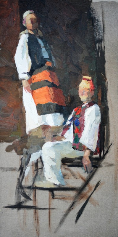 "Sketch. Figure" by Maxim Romaniuc, oil on canvas
