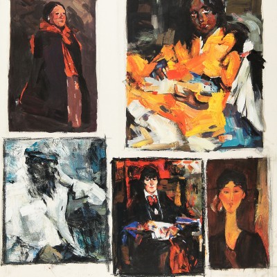 "Copies" by Oxana Țip, mixed technique on paper