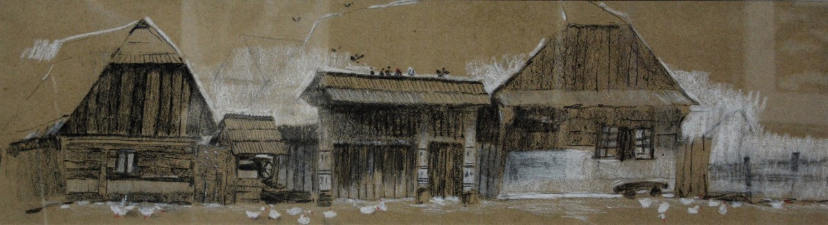 "Motiv" by Ștefan Mocanu, 2019, 200x700mm, pastel pe hârtie