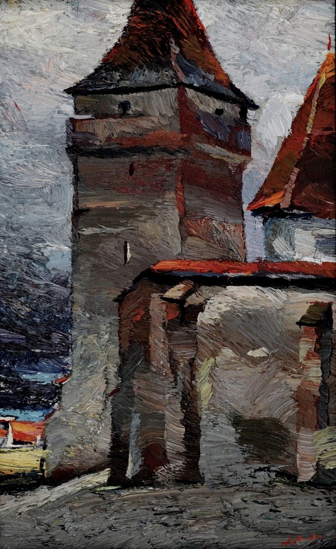 "Etude. Moșna" by Anatol Ghimpu, 2006, 400x250mm, ulei pe pânză