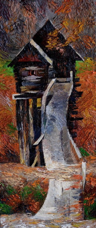 "House on water. Sibiu" by Oxana Țip, 2013, oil on canvas