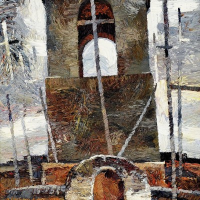 "Бутучены" by Анатол Гимпу, 2003, 680x420mm, масло / холст