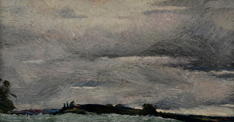 "Etude. Moldovița" by Anatol Ghimpu, 1998, 320x600mm, oil on canvas