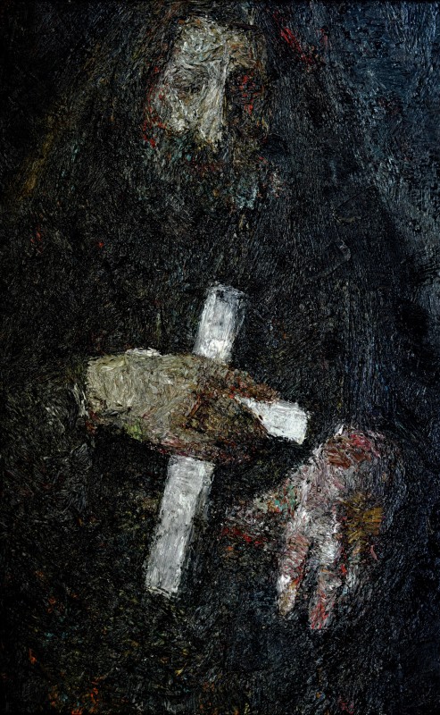 "Semifigură" by Ion Golubei, 2015, 680x420mm, ulei pe pânză