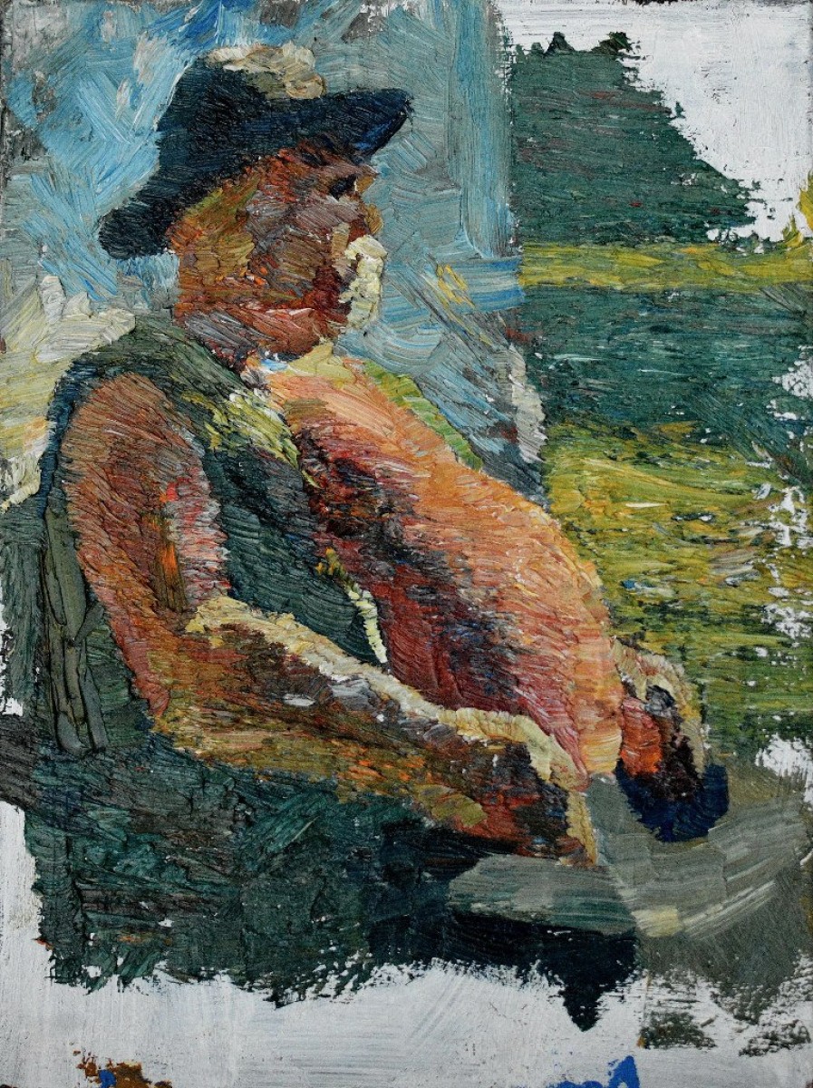 "Studiu. Figură" by Александру Cрэcиун, 2015, масло / холст