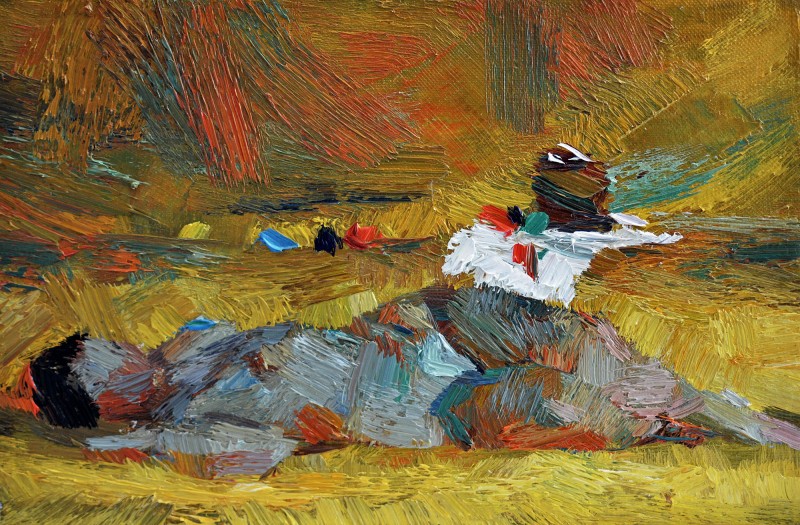 "Этюд. Обнаженка" by Ион Голубей, 2017, 300x200mm, масло / холст