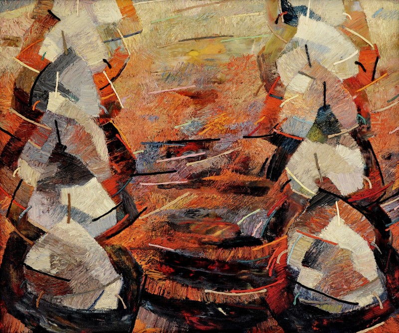 "Căpițe" by Anatol Ghimpu, 2000, 950x1100mm, ulei pe pânză