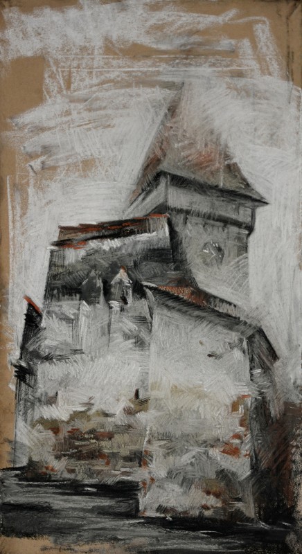 "Drawing. Pleinair. Pleinair romania" by Natalia Fostica, oil on canvas