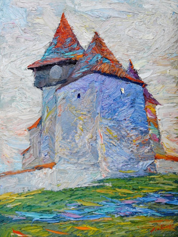 "Sunrise. Merghindeal" by Anatol Ghimpu, 2016, 400x300mm, oil on canvas