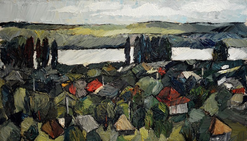 "Motiv. Oxentea" by Arina Stahi, 2016, 300x520mm, oil on canvas