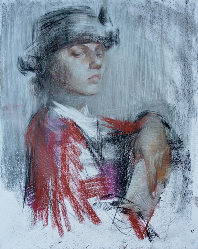 "Drawing. Portrait" by Maria Manchevici, 500x400mm, pastel on paper