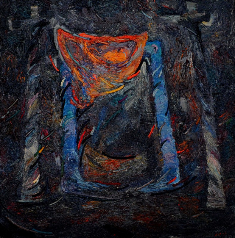"Врата... (Porți...)" by Anatol Ghimpu, 2000, 680x680mm, ulei pe pânză