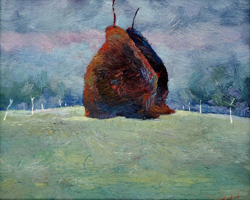 "Căpițe" by Anatol Ghimpu, 1999, 420x520mm, ulei pe pânză