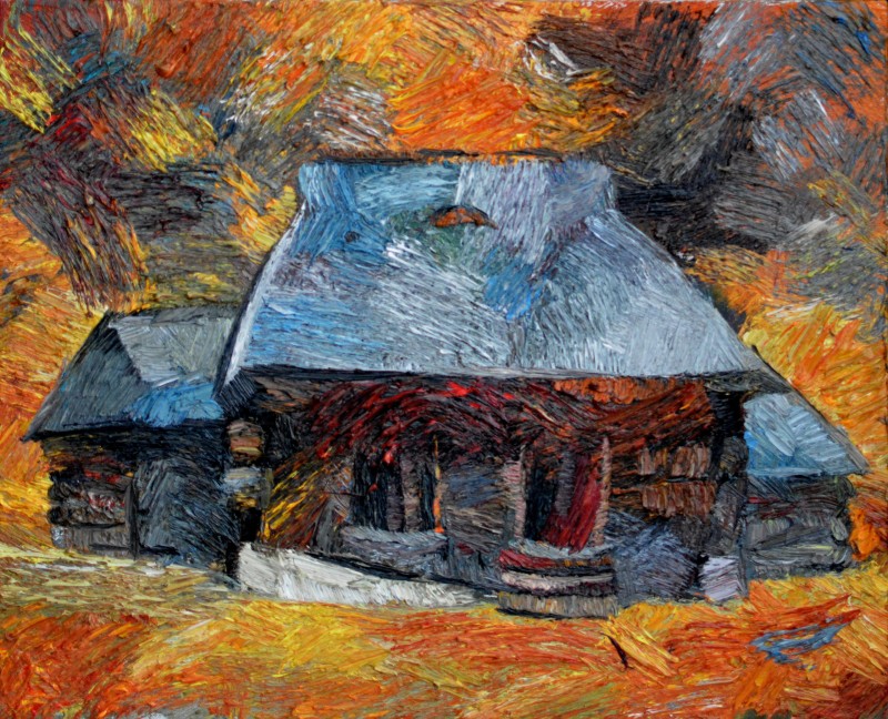 "Small house. Sibiu" by Ion Golubei, 2015, 400x500mm, oil on canvas