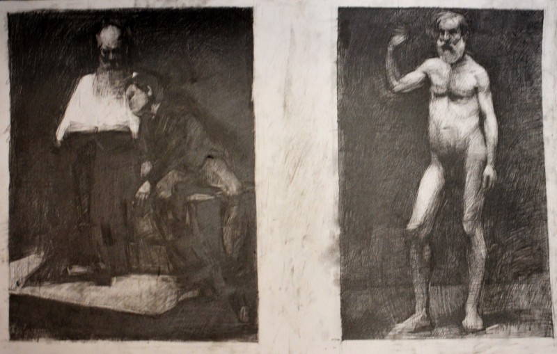 "Копия. Продолжительный" by Александру Унтилов, 350x250mm, 350x200mm, карандаш / бумага