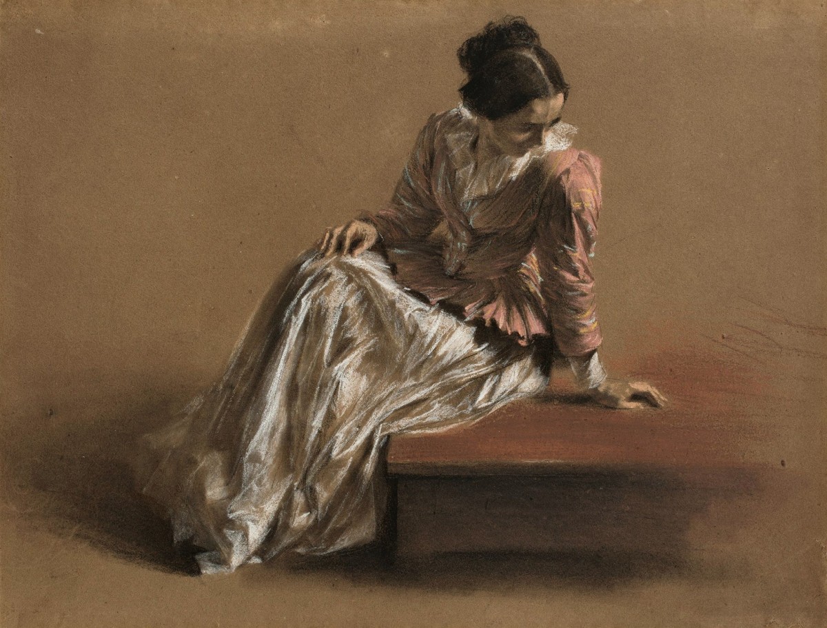 "Drawing. Figure" by Adolph von Menzel, pastel on paper