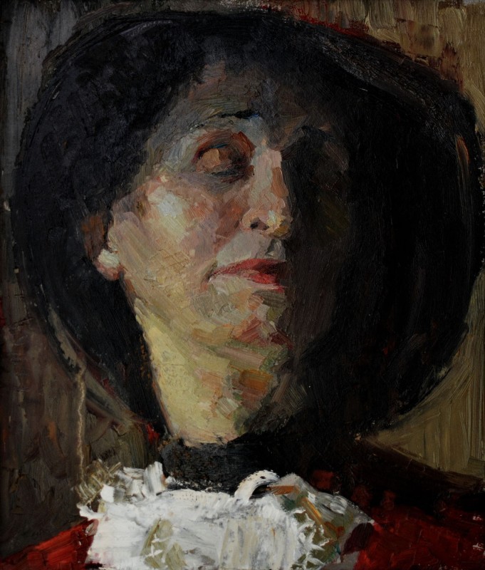 "Studiu. Portret" by Виcтор Теслару, 2014, 300x250mm, масло / холст