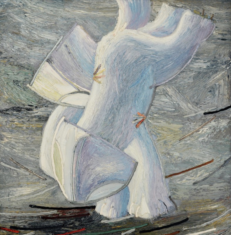 "Dănuț. A meu... (Danut. My...)" by Anatol Ghimpu, 1995, 680x680mm, oil on canvas