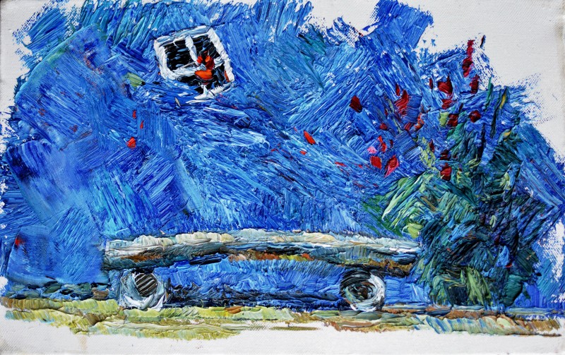 "Studiu. Astra. Sibiu" by Nina Apostol, 2019, 250x400mm, ulei pe pânză
