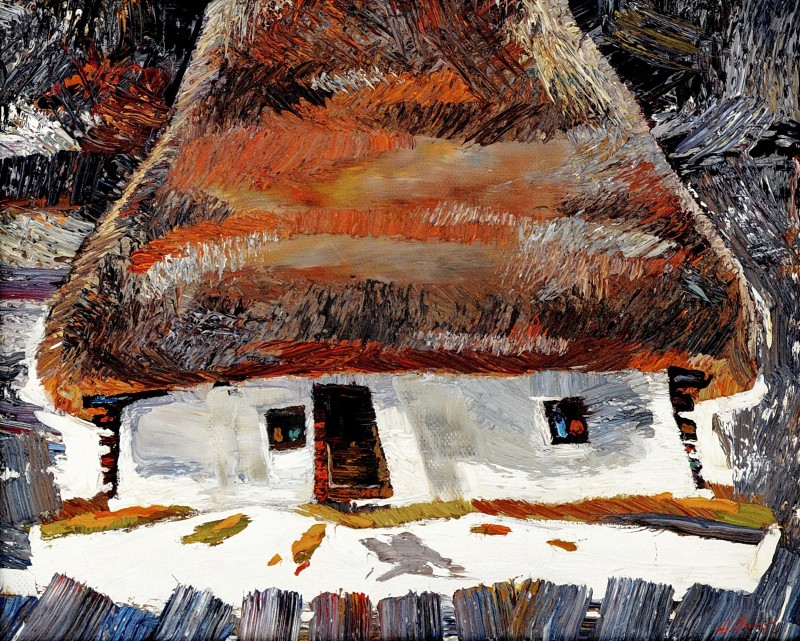 "House" by Anatol Ghimpu, 2004, 420x520mm, oil on canvas
