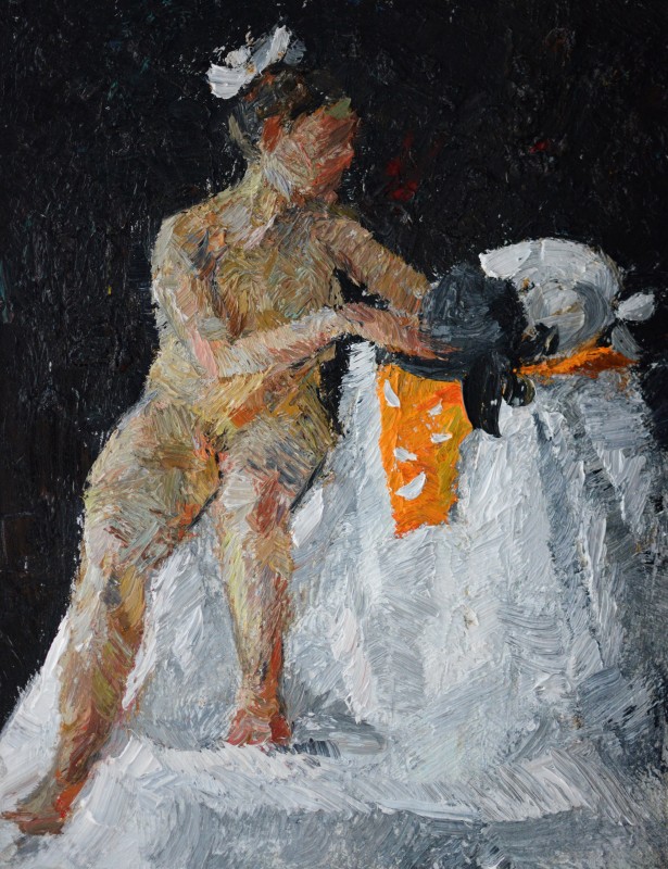 "Painting. Etude. Nude. Long term" by Adrian Diacon, 420x420mm, oil on canvas