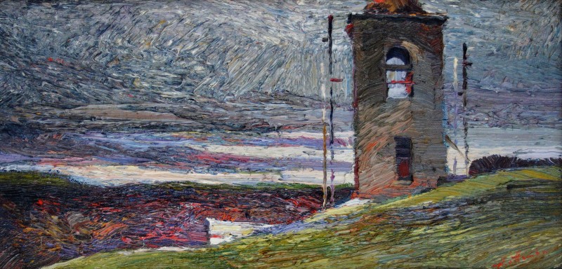 "Butuceni" by Anatol Ghimpu, 2004, 200x400mm, oil on canvas