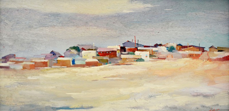 "Krasnovodsk" by Anatol Ghimpu, 2000, 420x840mm, oil on canvas