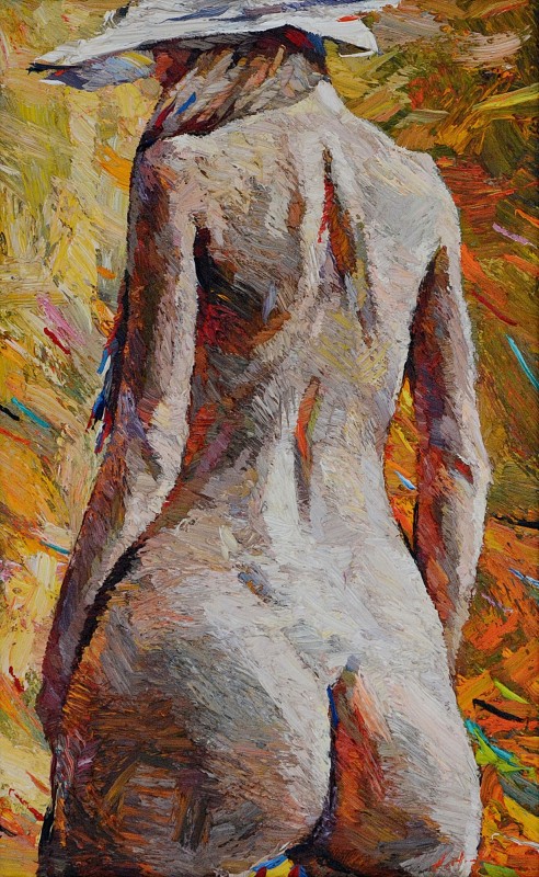 "Nude" by Anatol Ghimpu, 2006, 400x250mm, oil on canvas