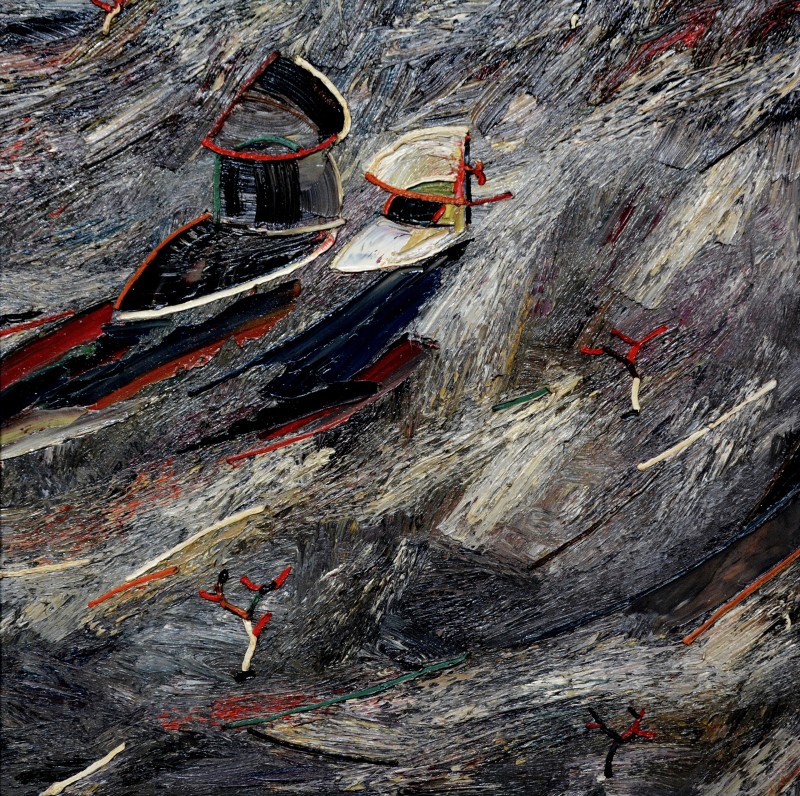 "Dialog" by Anatol Ghimpu, 1996, 900x900mm, oil on canvas