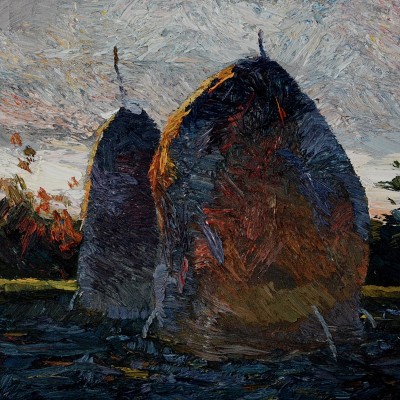 "Стога" by Анатол Гимпу, 2000, 420x420mm, масло / холст