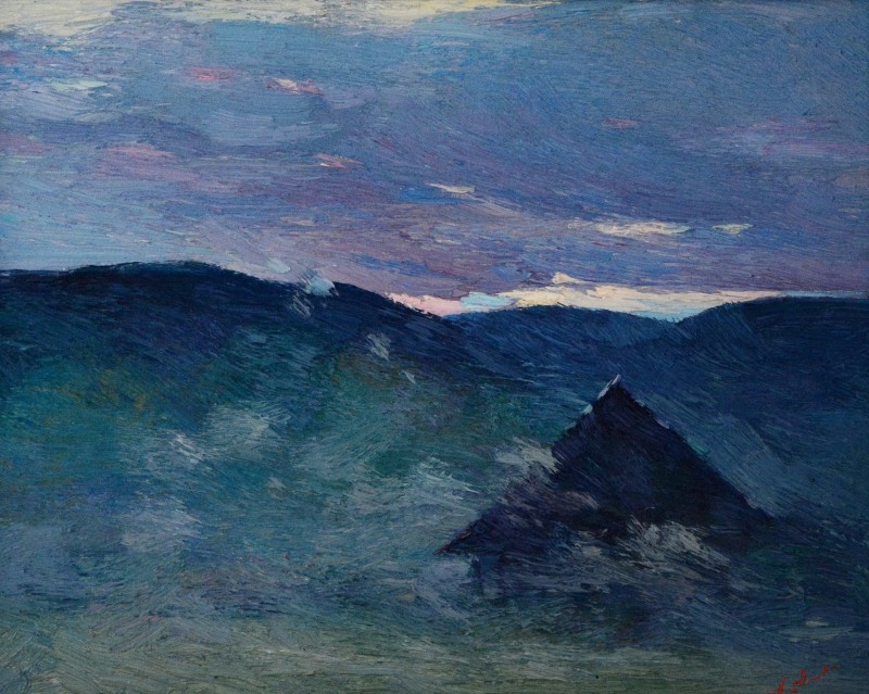 "Motiv. Prahova" by Anatol Ghimpu, 1999, 420x520mm, ulei pe pânză