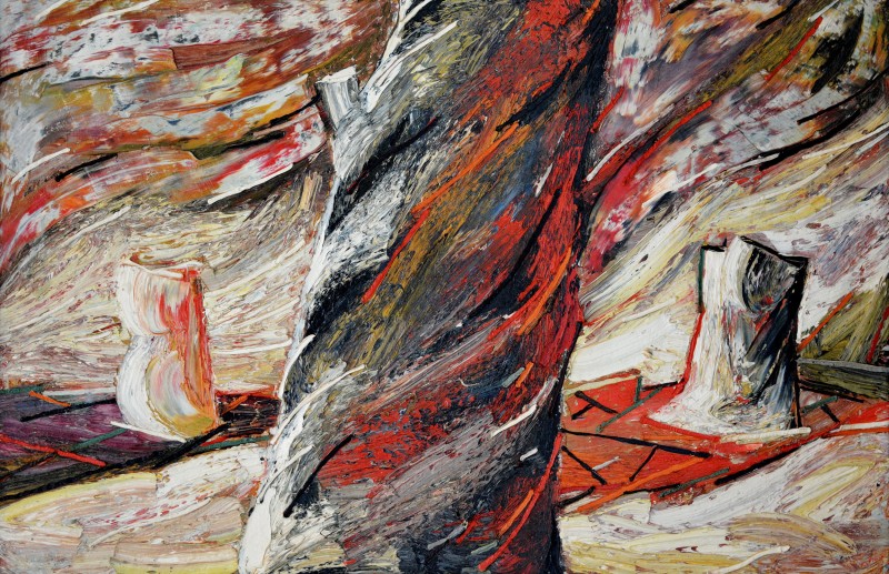 "Rugă (Pray)" by Anatol Ghimpu, 1996, 750x1150mm, oil on canvas