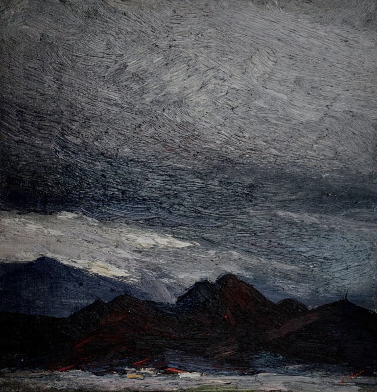"Nebedag" by Anatol Ghimpu, 2000, 520x520mm, ulei pe pânză