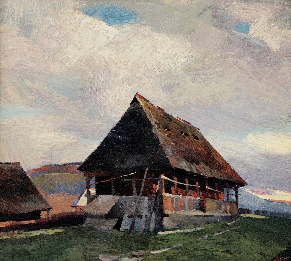 "Maramureș" by Anatol Ghimpu, 2000, 620x680mm, oil on canvas