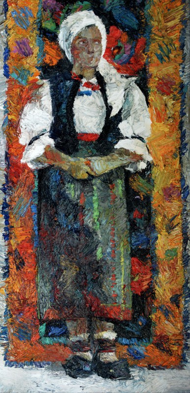 "Figură în național" by Vlada Cibuc, 2016, 840x420mm, oil on canvas